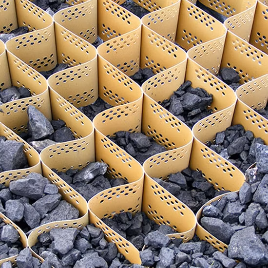 Geocélula Geomax para Construção de Estradas, Proteção de Encostas, Retenção de Solo, Muros de Contenção, Proteção de Canais