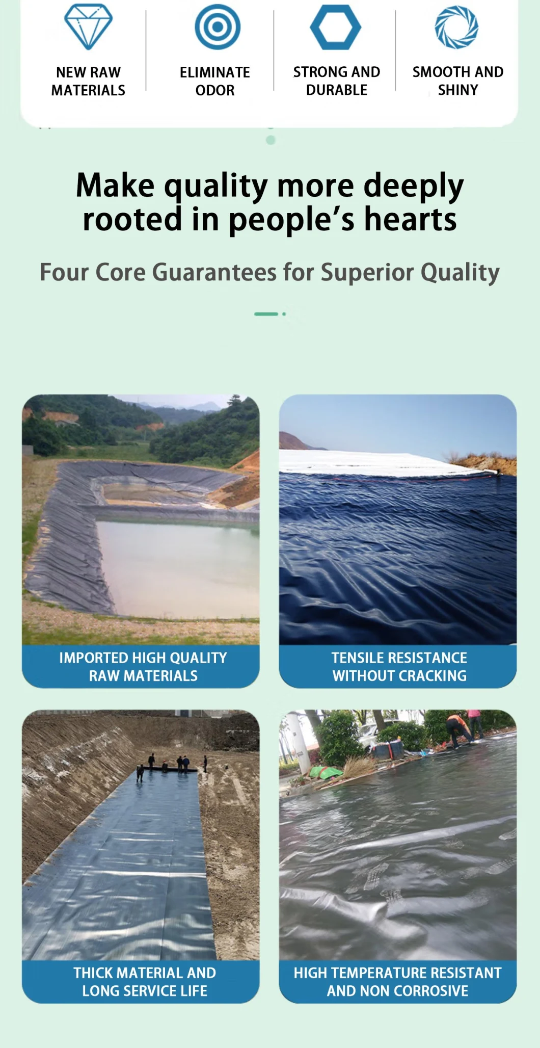 Factory Supply HDPE Geomembrane for Fish Farm Pond Liner Global Hot Sale